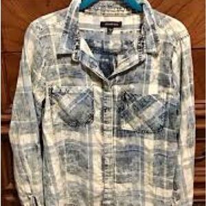 Men's Blue Plaid Casual Button Down Shirt
